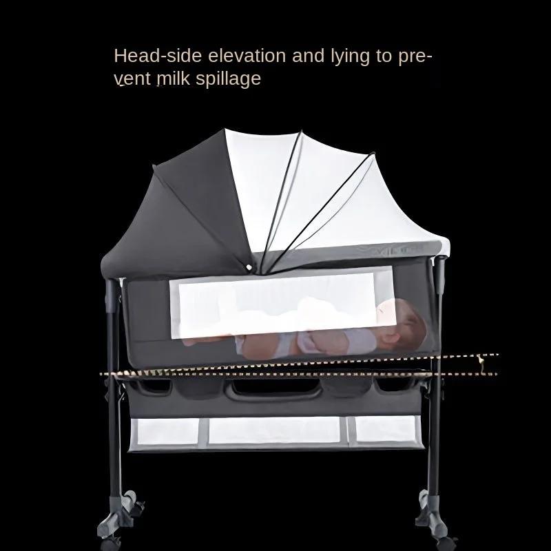 Moustiquaire multifonctionnelle pour berceau de bébé, grand sac de rangement, lit réglable en hauteu