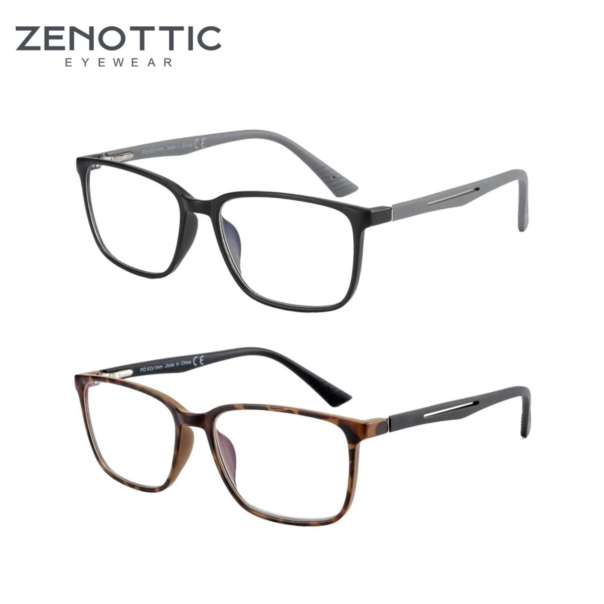 ZENOTTIC Deux ensembles de lunettes de lecture à lumière bleue pour hommes, lecteurs de monture carr