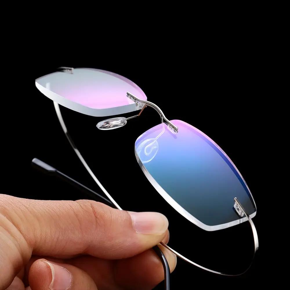 Lunettes de lecture sans monture en titane à mémoire de forme pour hommes et femmes, ultralégères, p
