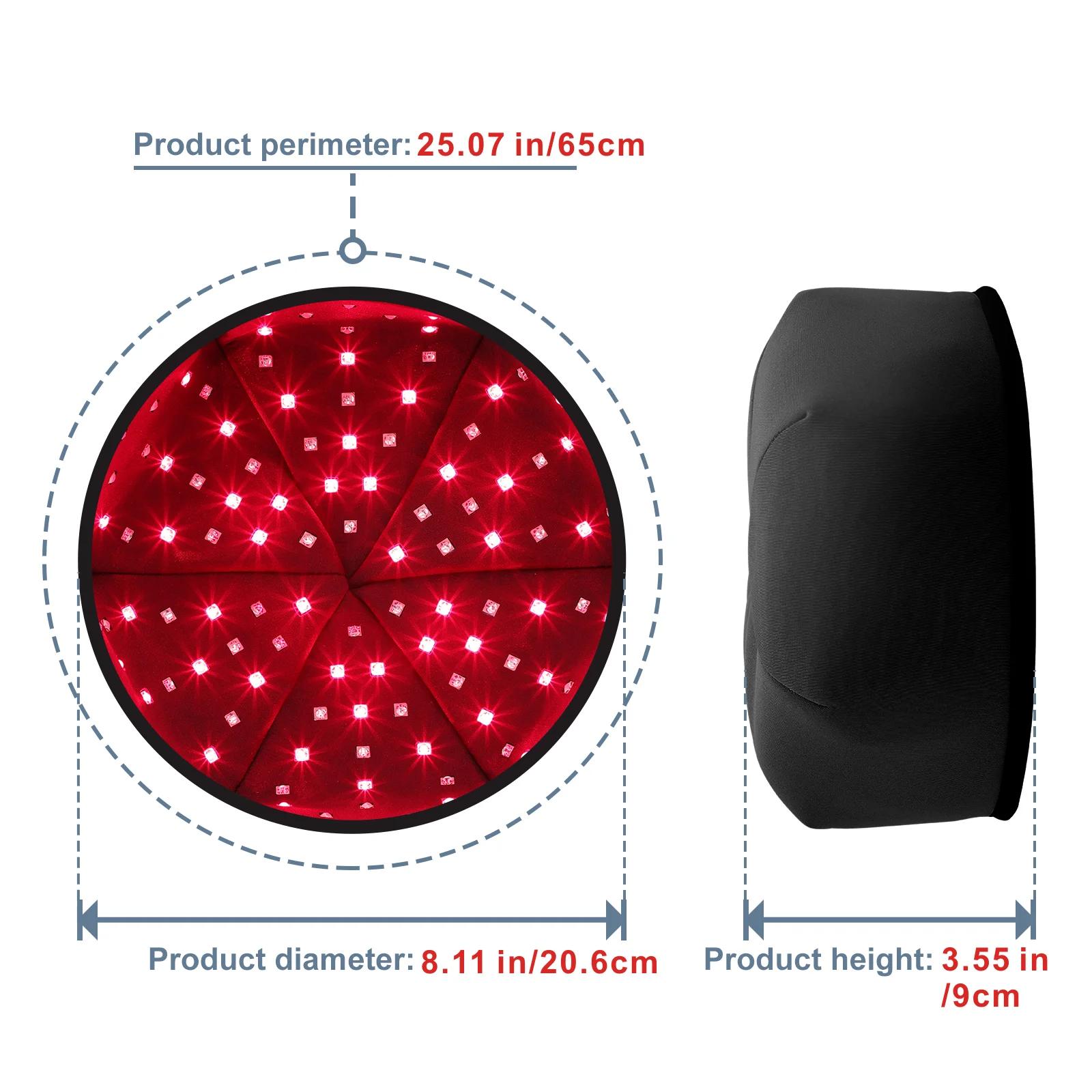 Chapeau de thérapie à la lumière rouge, dispositif proche infrarouge, casque de traitement LED pour