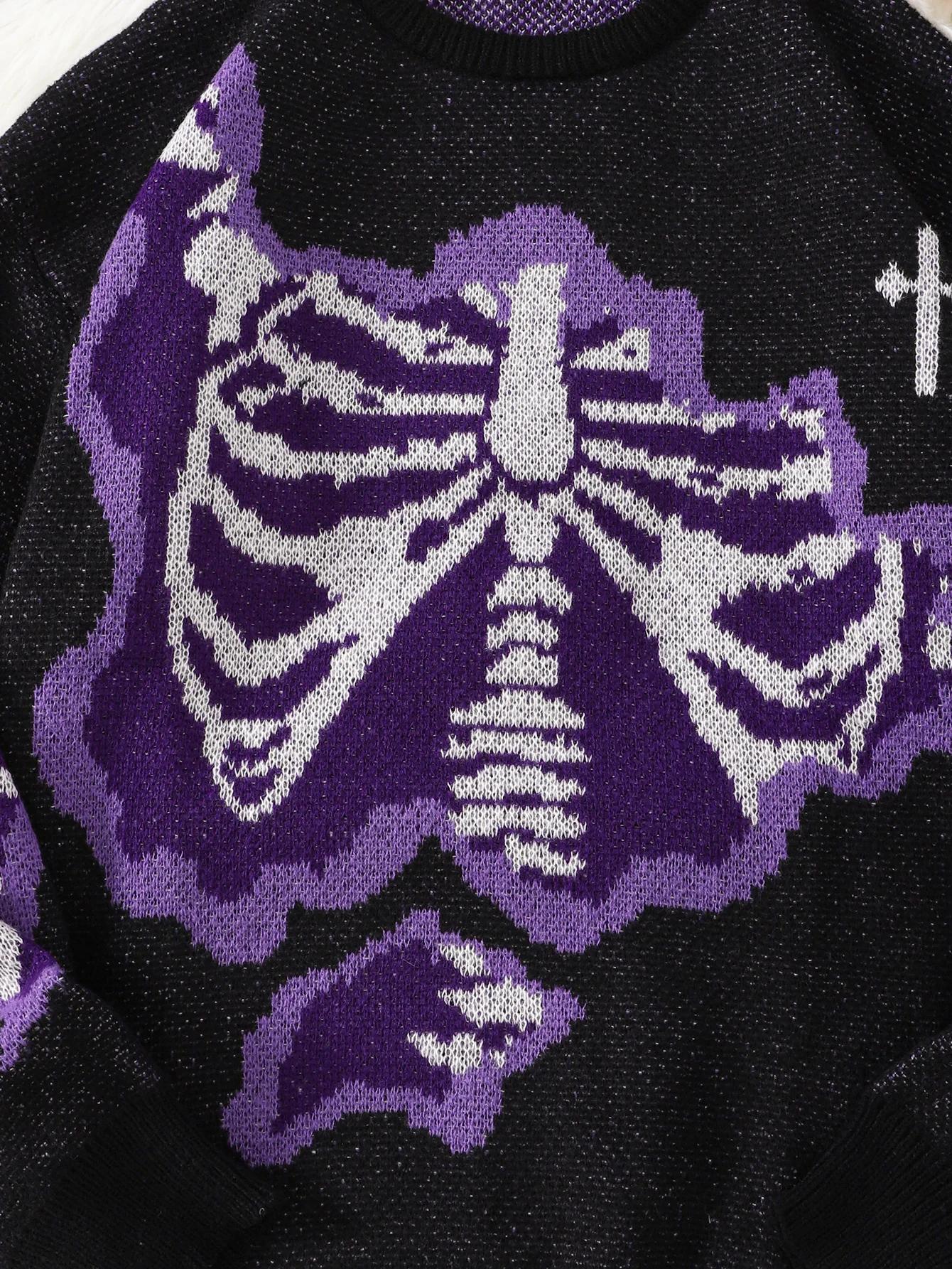 Nouveau populaire printemps et automne en forme d'os papillon Jacquard motif pull pull décontracté c