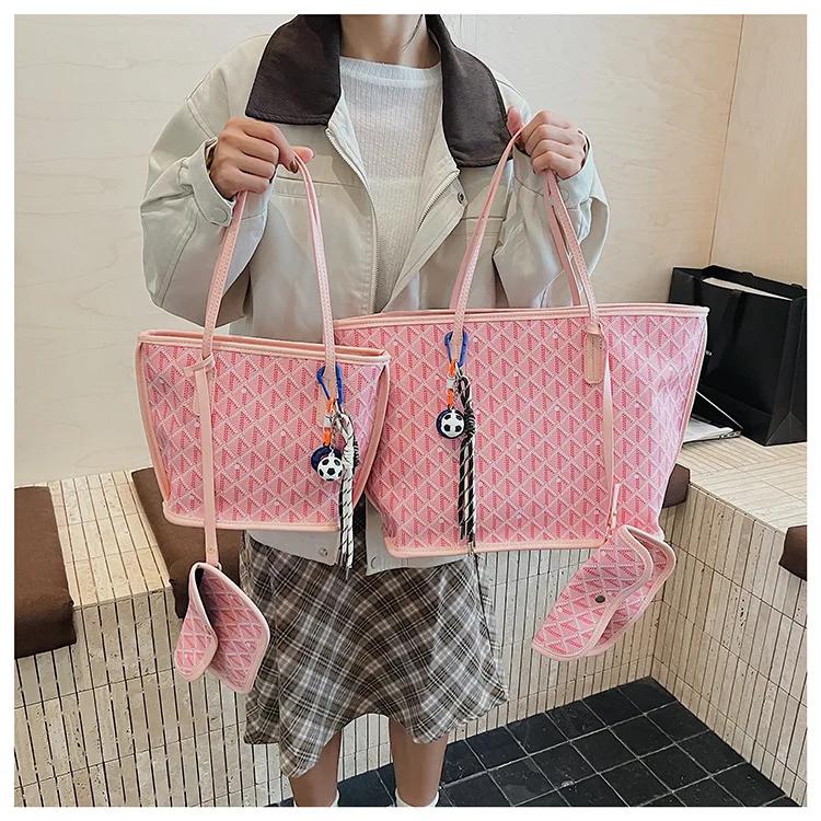 Sac fourre-tout imprimé grande capacité pour femme, sac à bandoulière vintage à lettres, nouveau sac