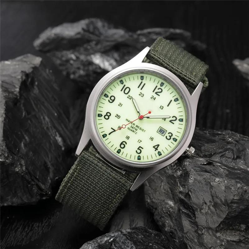 Garçons marque pas cher montres hommes mode décontracté bracelet en Nylon sport armée cadeaux Date Q