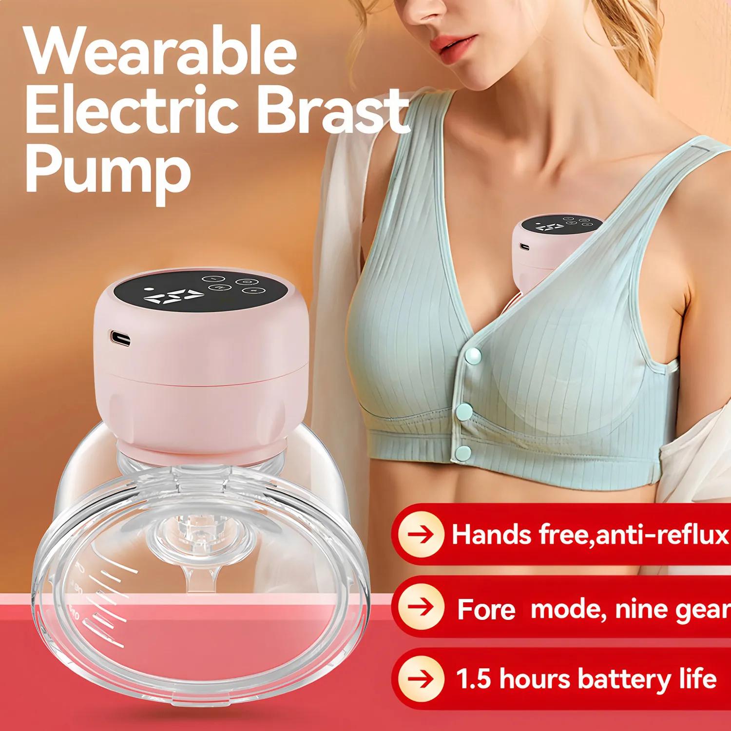 Tire-lait électrique portable mains libres - Machine à traire intelligente à aspiration en silicone pour allaitement