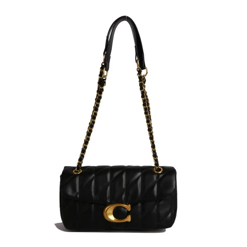 Sac de style avancé, sac à chaîne en grille de diamant pour femmes, nouveau petit sac carré polyvale