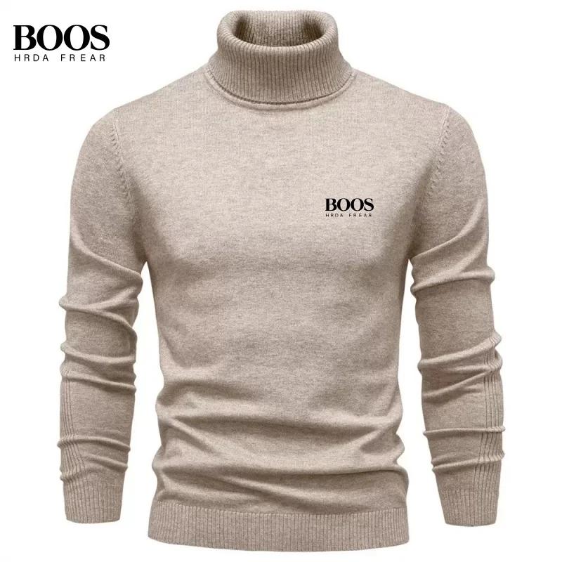 Pull à col roulé à manches longues pour homme, de haute qualité, automne et hiver, nouveau, tendance
