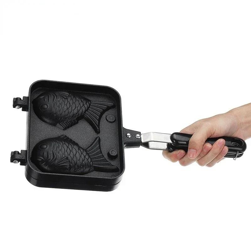 Cuisine japonaise Taiyaki Double poisson en forme de Dessert chaud gaufre gâteau fabricant casserole