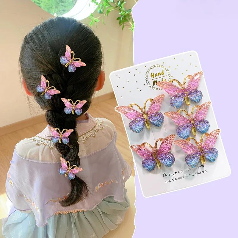 Épingles à cheveux pour bébé, 5 pièces, mignon, doux, stéréoscopique, dégradé de couleur, pinces à c