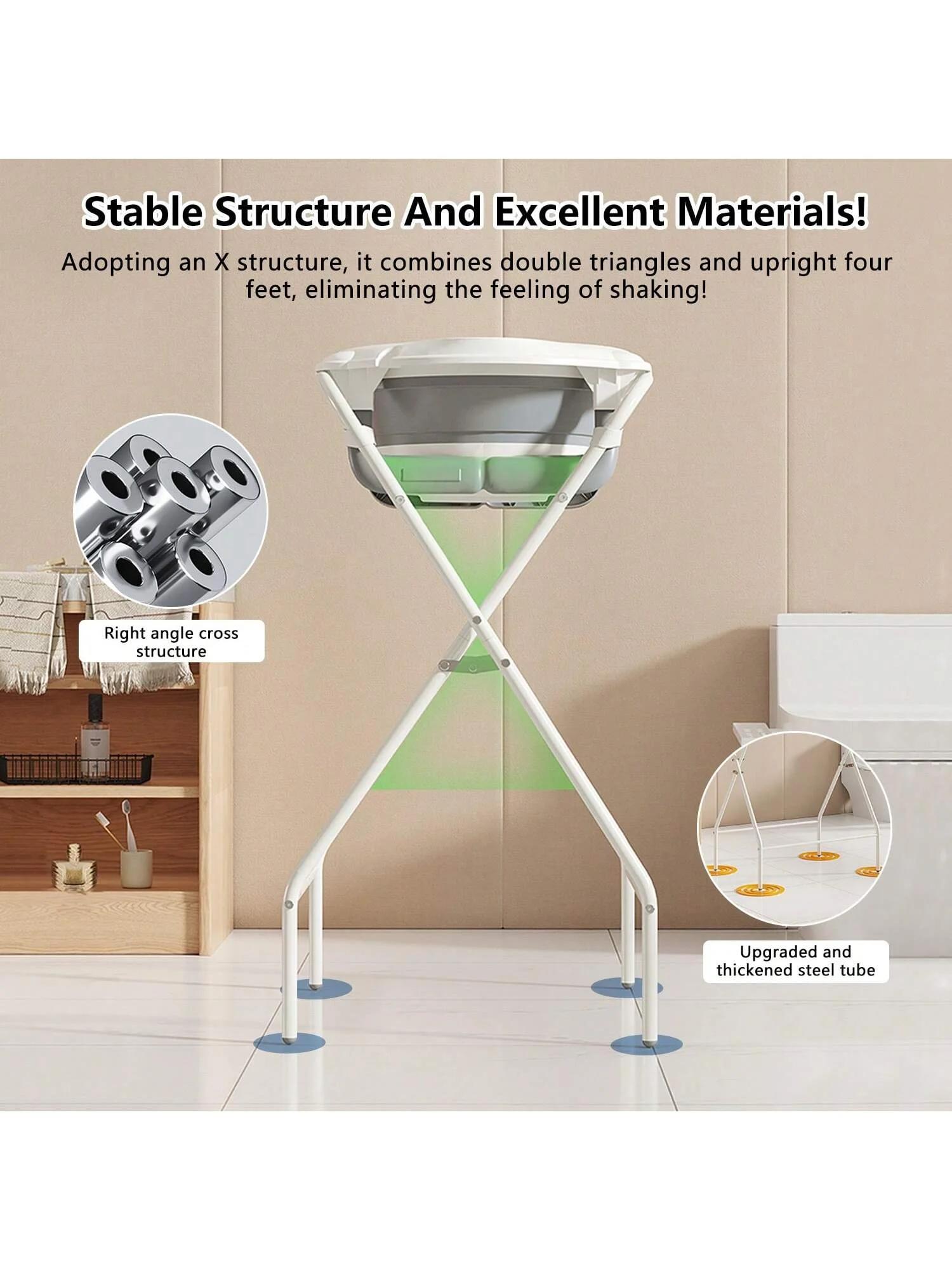 Baignoire pour bébé avec support (pliable) – Thermomètre, coussin ergonomique, oreiller de bain faci