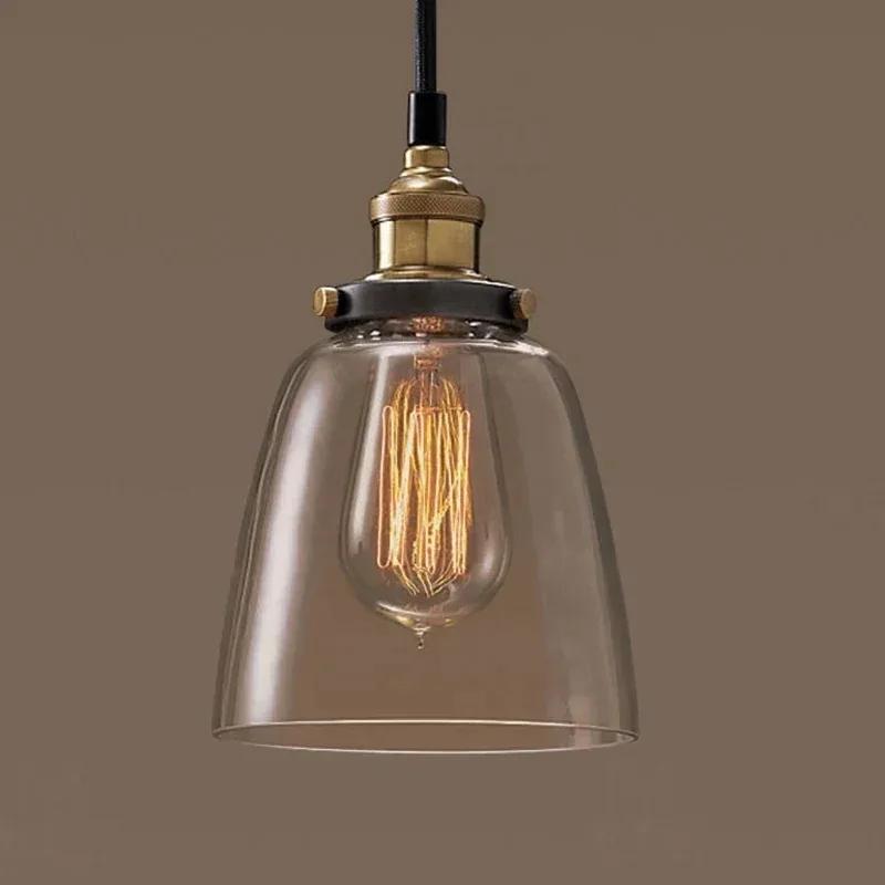 Le Loft nordique moderne chambre suspension avec clair gris ambre Vintage pendentif lumières salle à