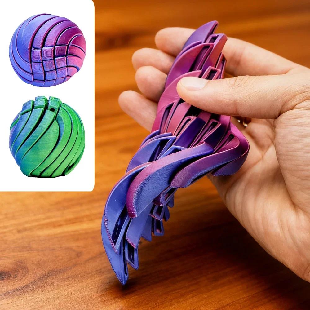 Boule à visqueux Fidget jouet 3D imprimé Twistsphere Fidget jouet dégradé équipement boule à flux li