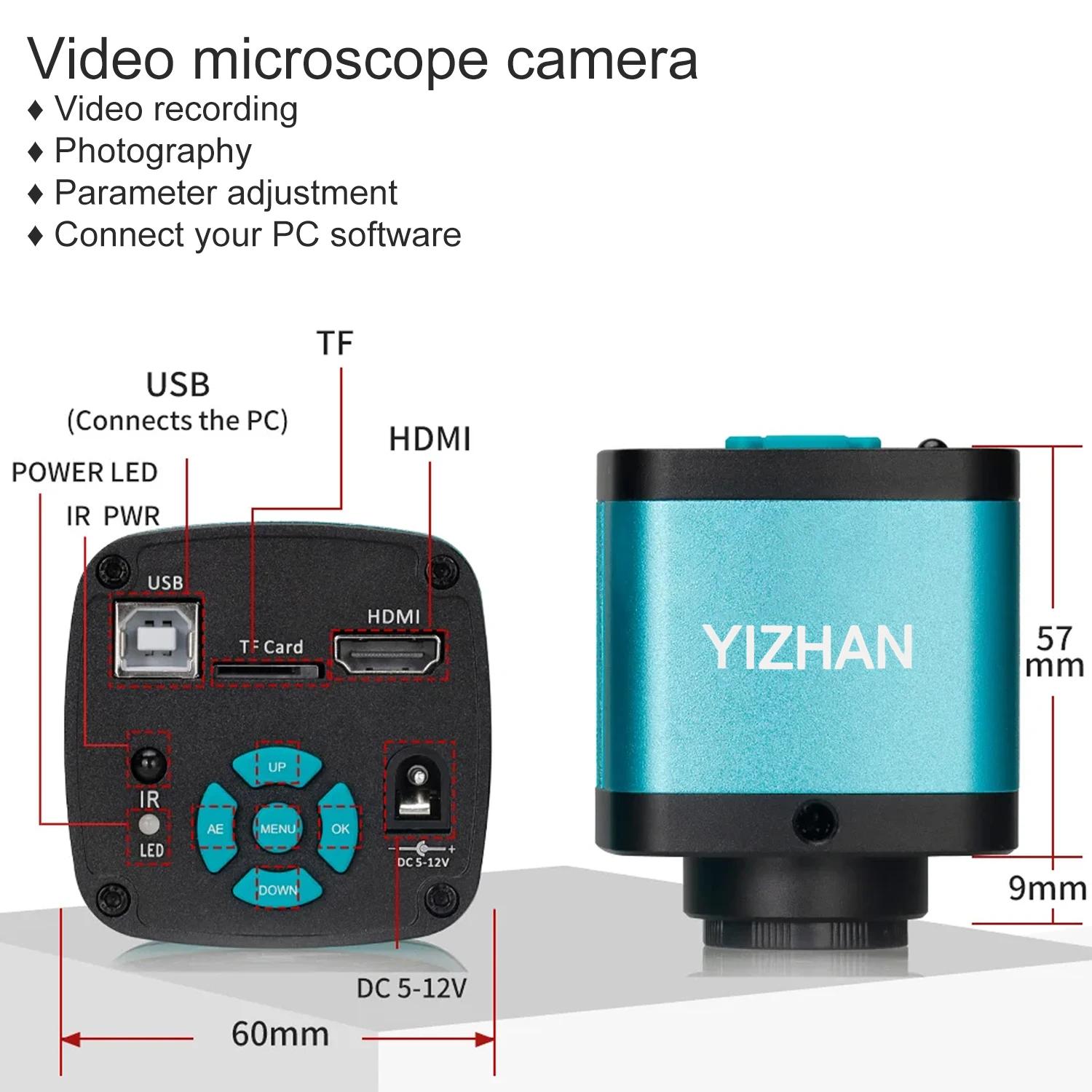 YIZHAN 48MP 4K Microscope à souder électronique FULL HD 1080P HDMI caméra logiciel USB 1-150x suppor