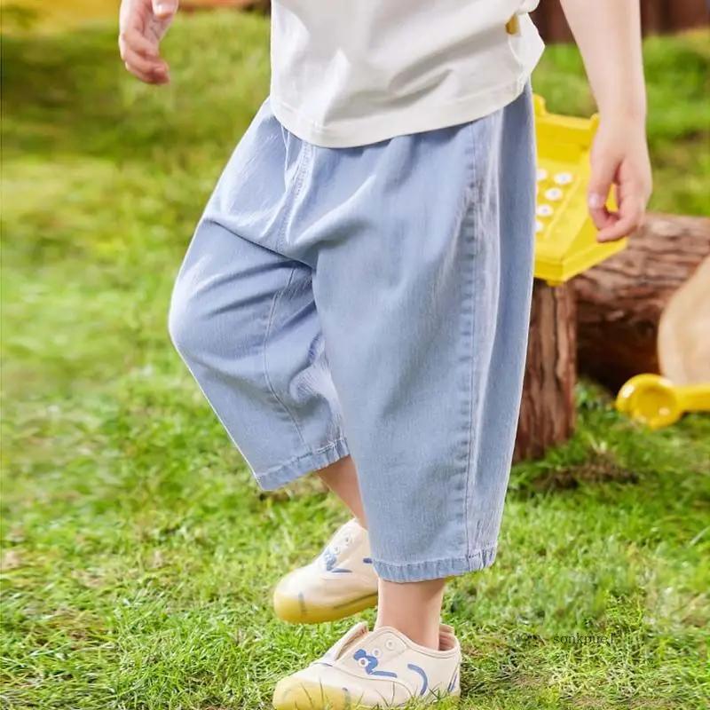 Pantalon en jean bleu doux pour bébé, jean décontracté pour enfants, vêtements pour enfants, mode po