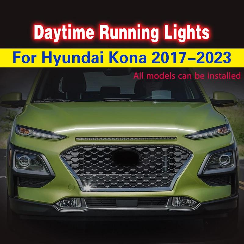 Bande lumineuse LED antibrouillard flexible pour Hyundai Kona, lampe ambiante décorative, feux diurn