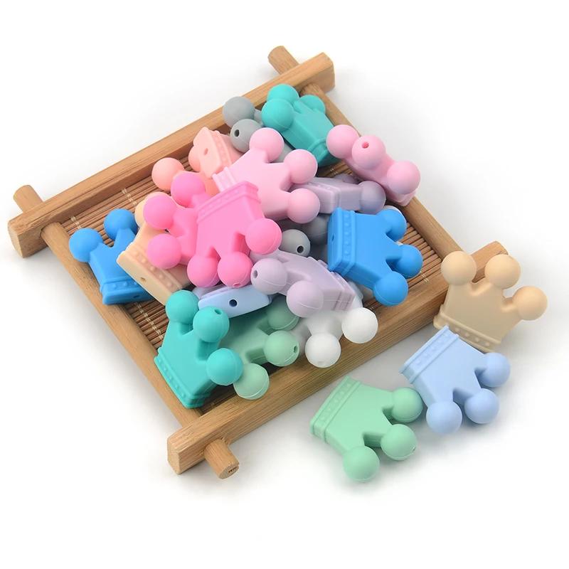 LOFCA 10 pièces/lot perles de couronne en Silicone sans BPA perles de dentition en Silicone bébé à m