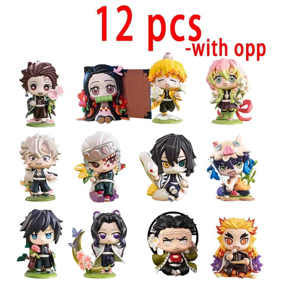Boîte aveugle Demon Slayer de 10CM, figurine Tanjiro Kamado Nezuko, modèle de dessin animé en PVC, o