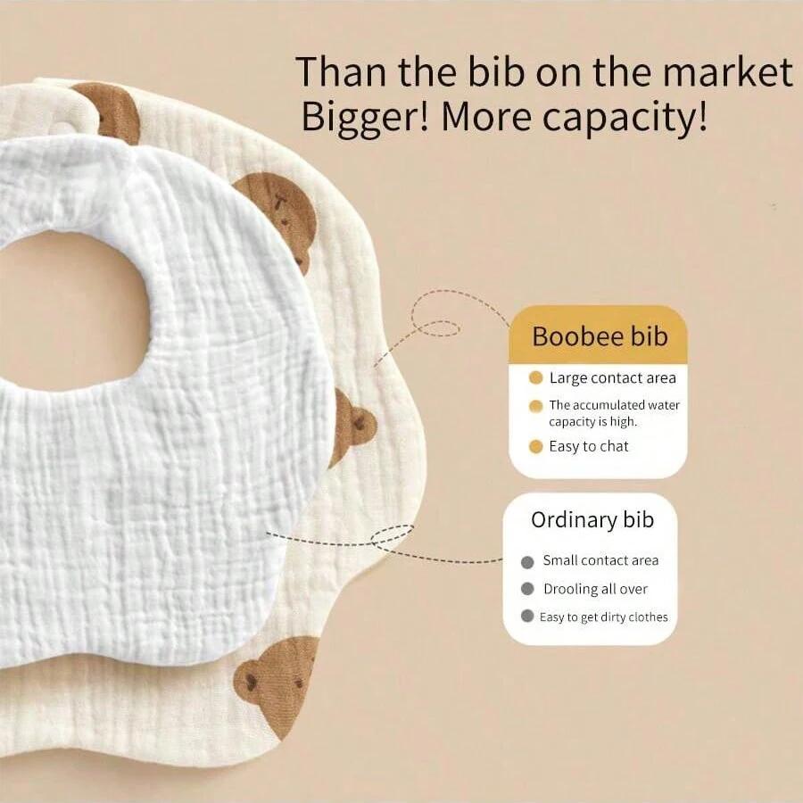4 bavoirs pour bébé super doux et confortables, adaptés aux âges de 0 à 3 ans, avec boutons dissimul