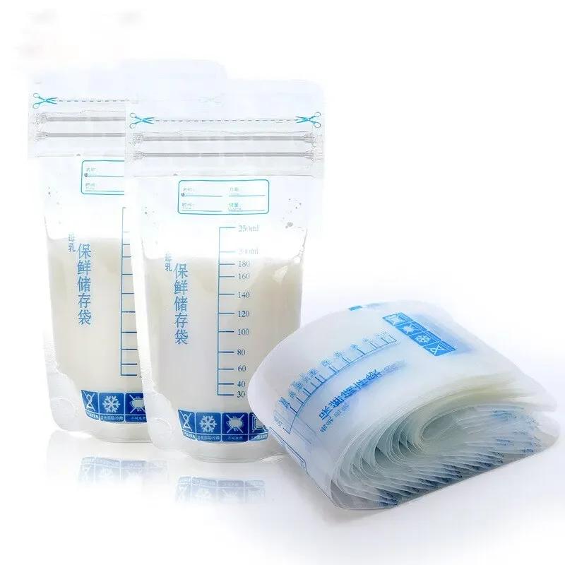 Sac de conservation du lait maternel avec 250ml, conteneurs de stockage des aliments pour bébés auto