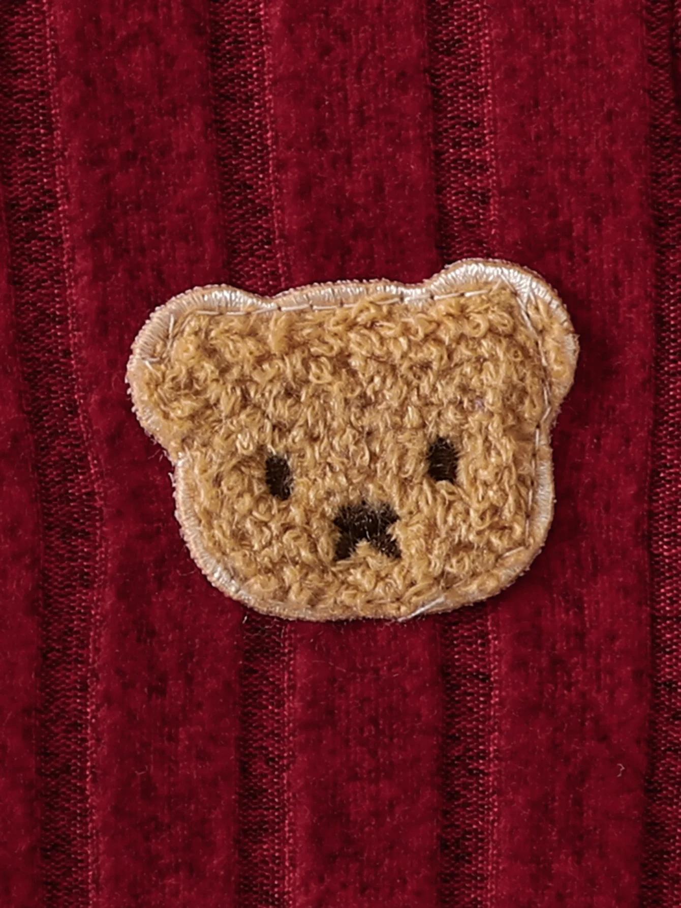 【Bébé garçon】 Combinaison rouge d'automne et d'hiver avec boutons à simple boutonnage sur le devant