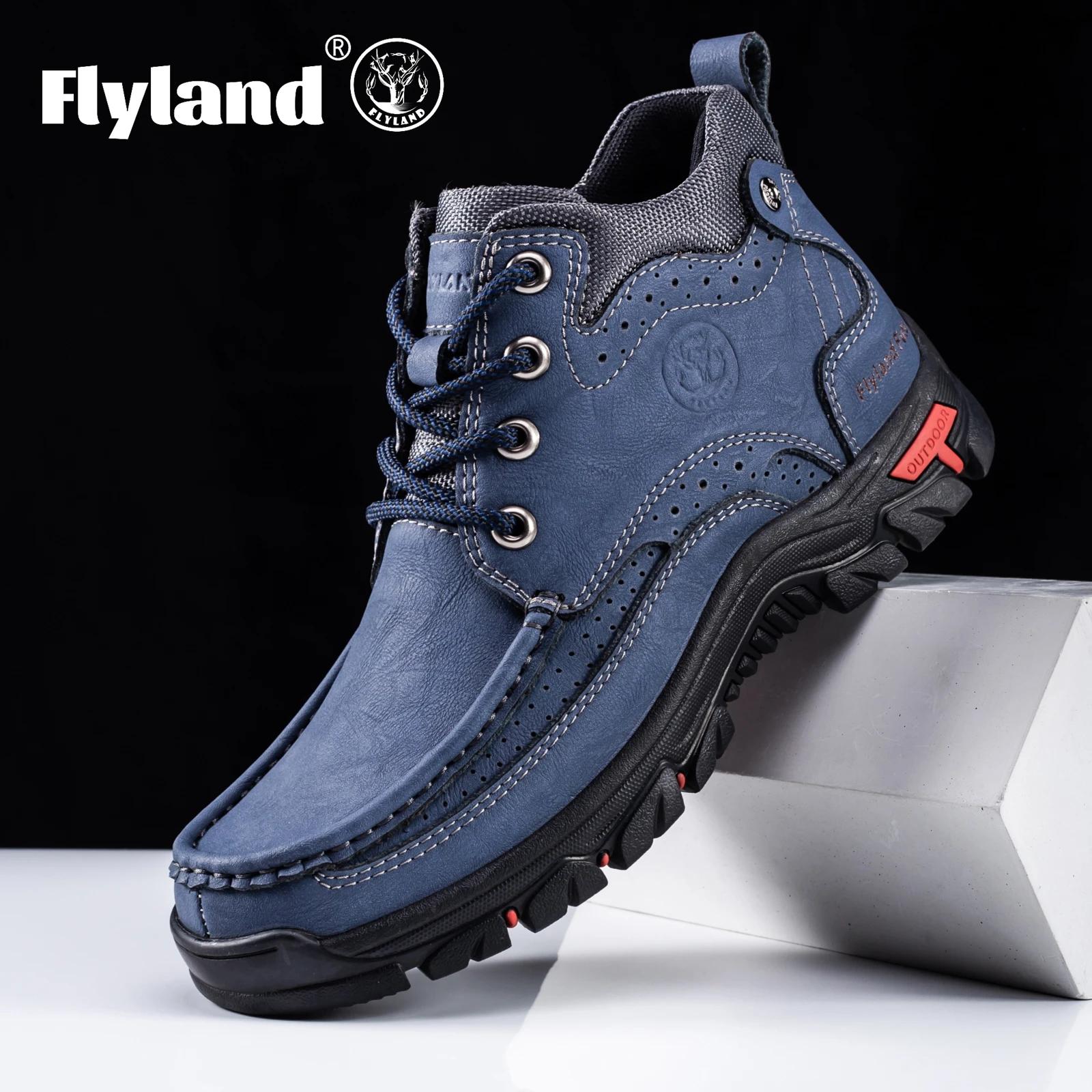 FLYLAND hommes Chukka bottes chaussures en cuir décontractées mode Vintage à la main hommes baskets