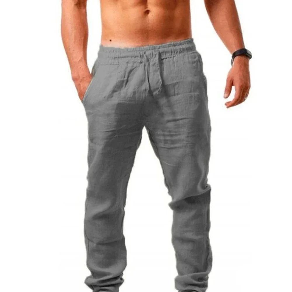 Pantalons décontractés pour hommes été mâle respirant haute qualité pantalon de survêtement couleur