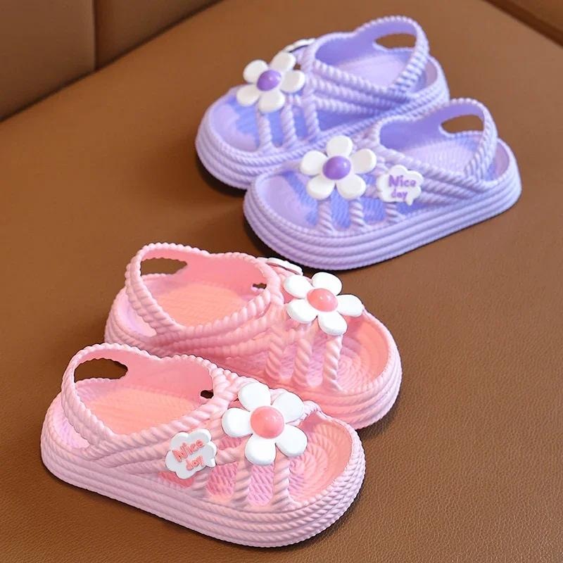 Pantoufles d'été pour enfants, pour filles et garçons, salle de bain, maison, chaussures de plage an