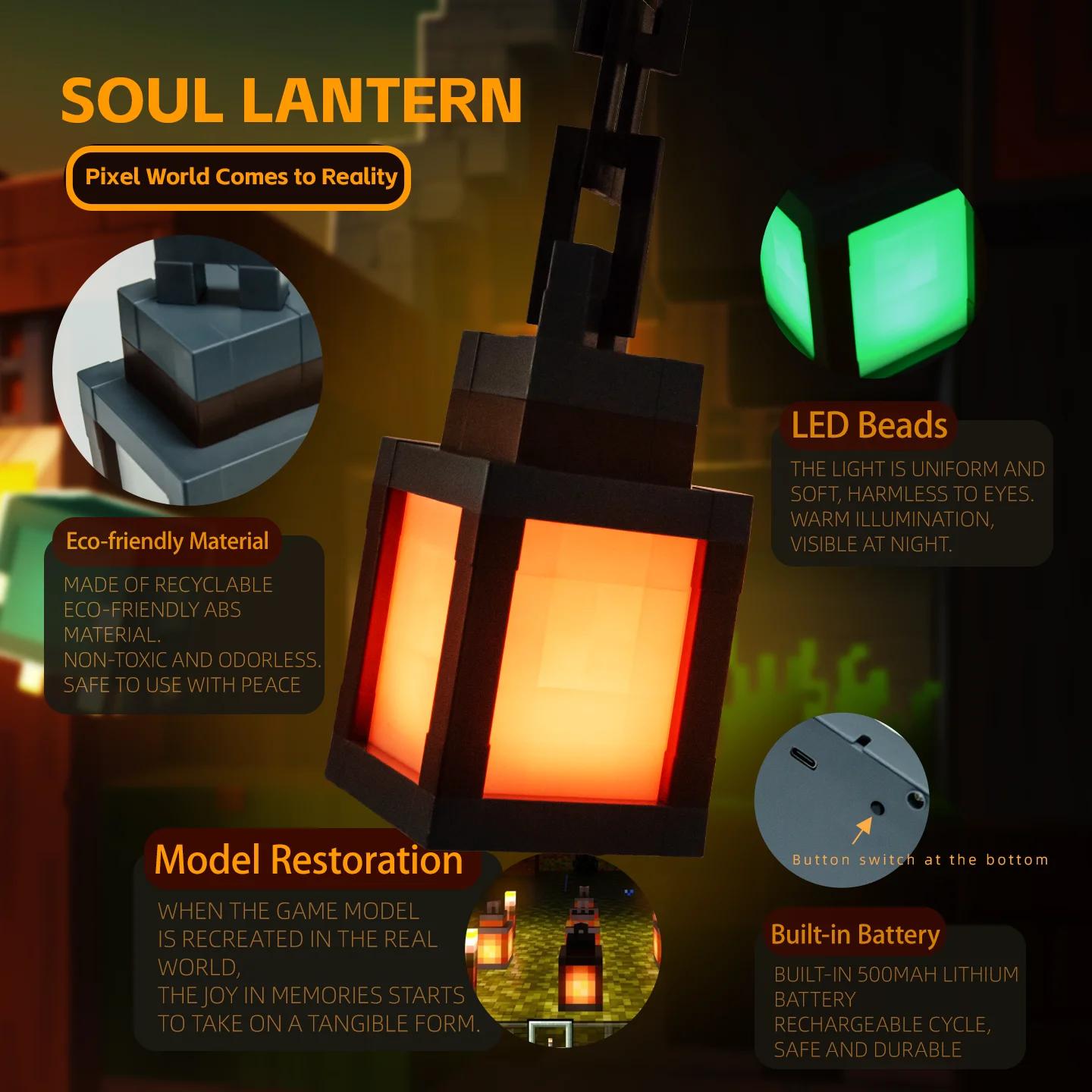 Lanterne Portable Style Pixel, ornement de table, 16 couleurs, décoration intérieure, lumière d'ambi