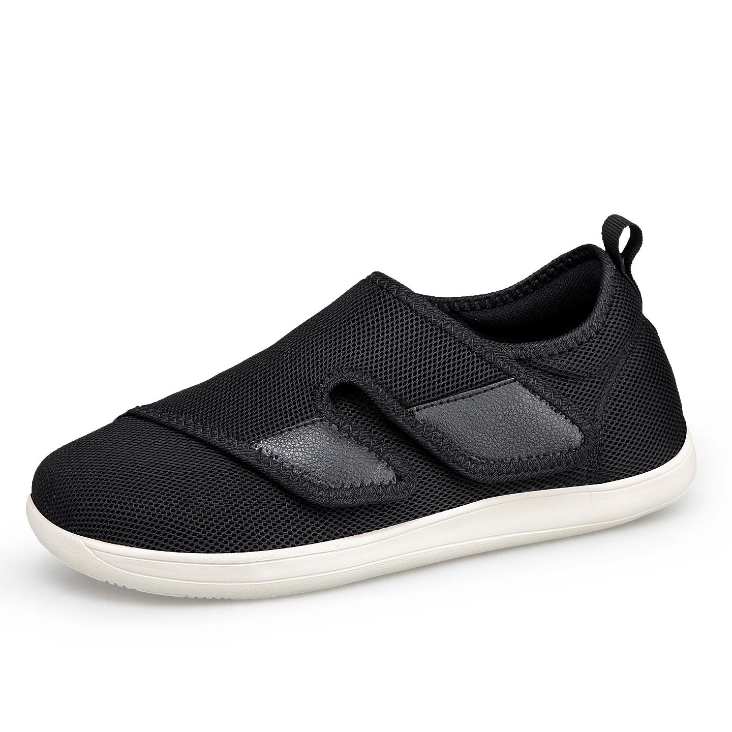 Chaussures Diabétiques Homme EasyTop pour Personnes Âgées, Orthopédiques, Pieds Gonflés, Réglables,