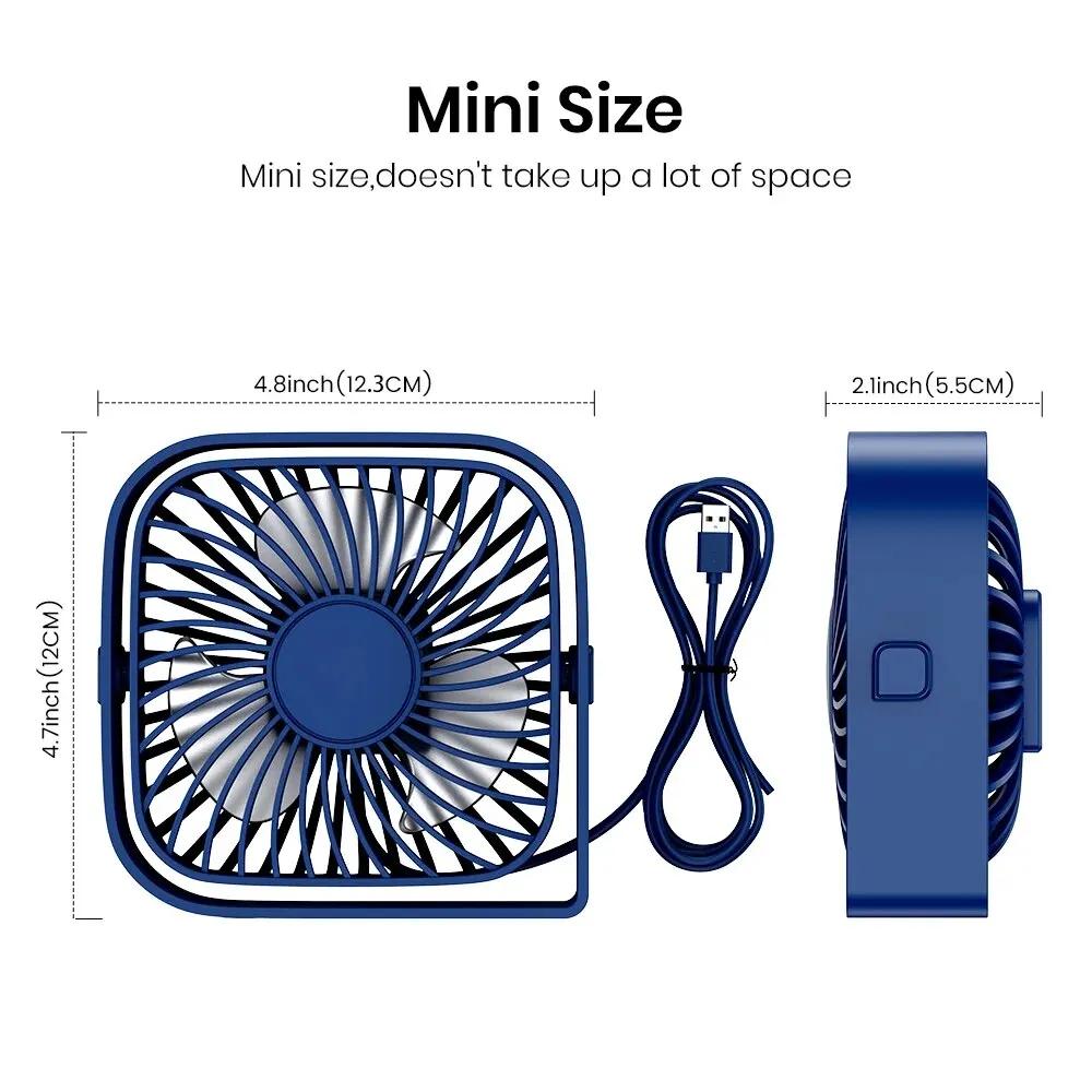 TOPK Mini ventilateur portable, table de ventilateur de bureau USB, ventilateur personnel silencieux