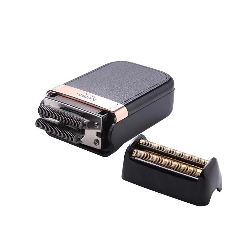 Kemei rasoir électrique pour hommes à la mode hommes coque en cuir étanche Rechargeable professionne
