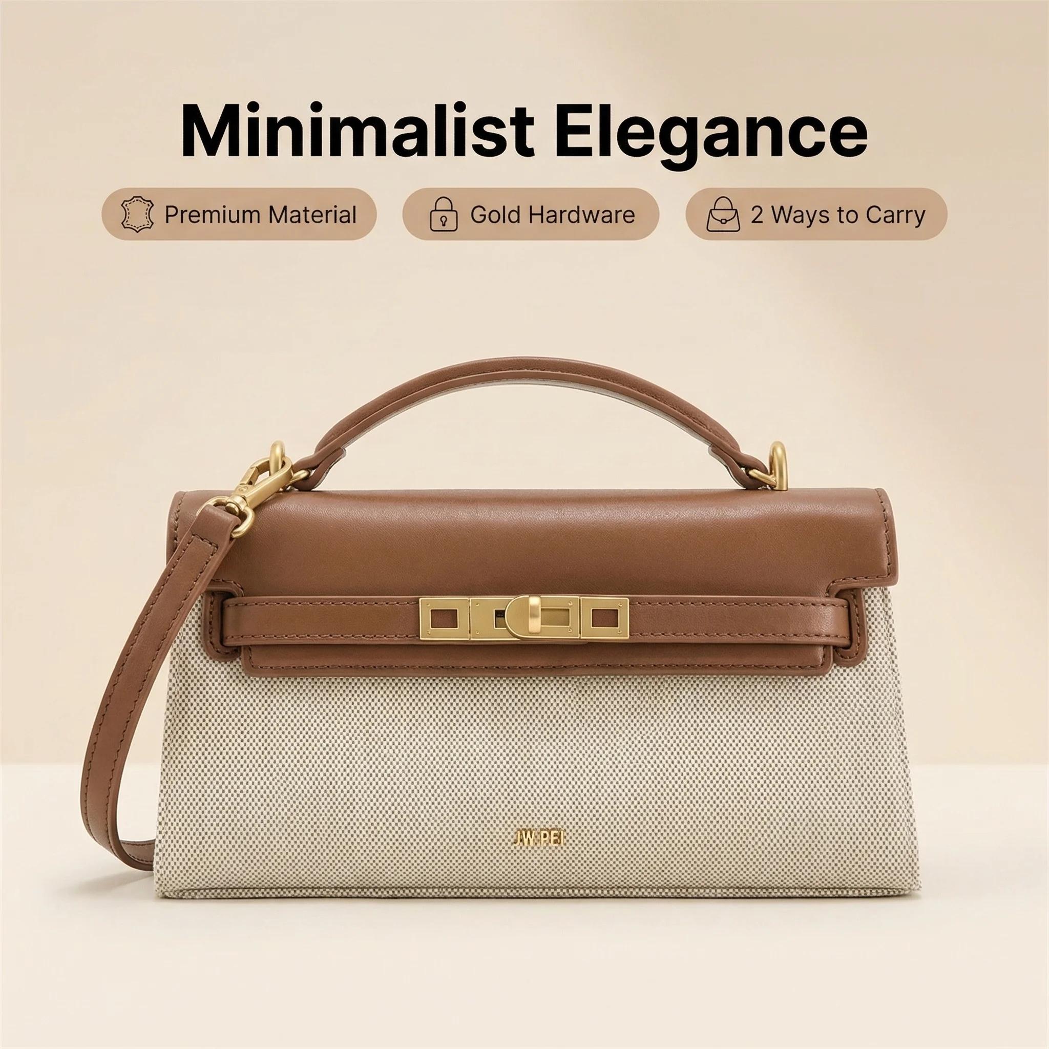 Sac à main de luxe JW PEI pour femme, motif crocodile gaufré, convertible en sac bandoulière, sac à