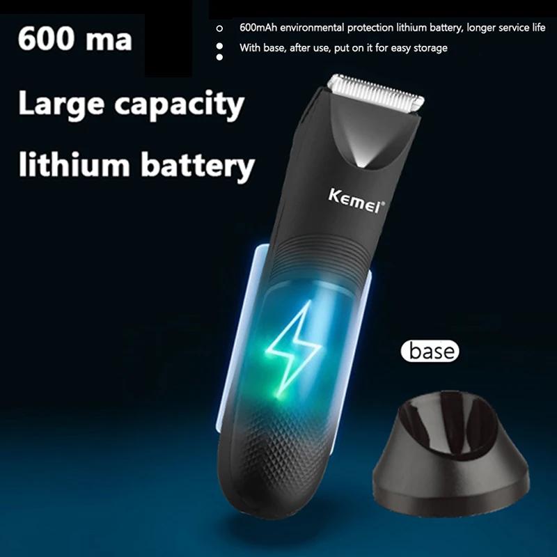 Kemei KM-1838 zone d'aine tondeuse à cheveux tondeuse à gazon lame en céramique imperméable humide s