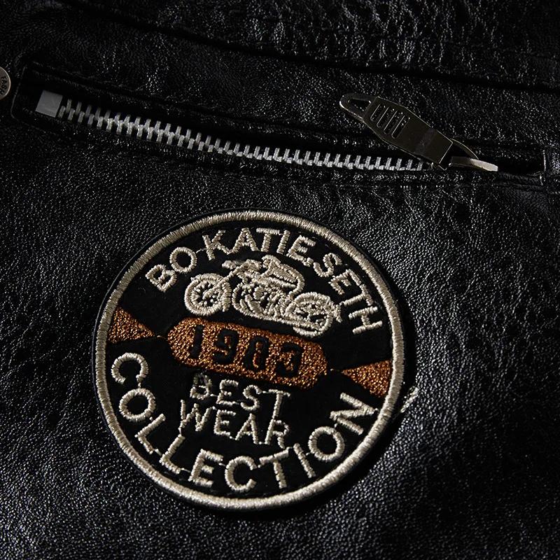 Veste en cuir de style moto pour hommes, manteau de doublure de sourire, vestes décontractées, parde
