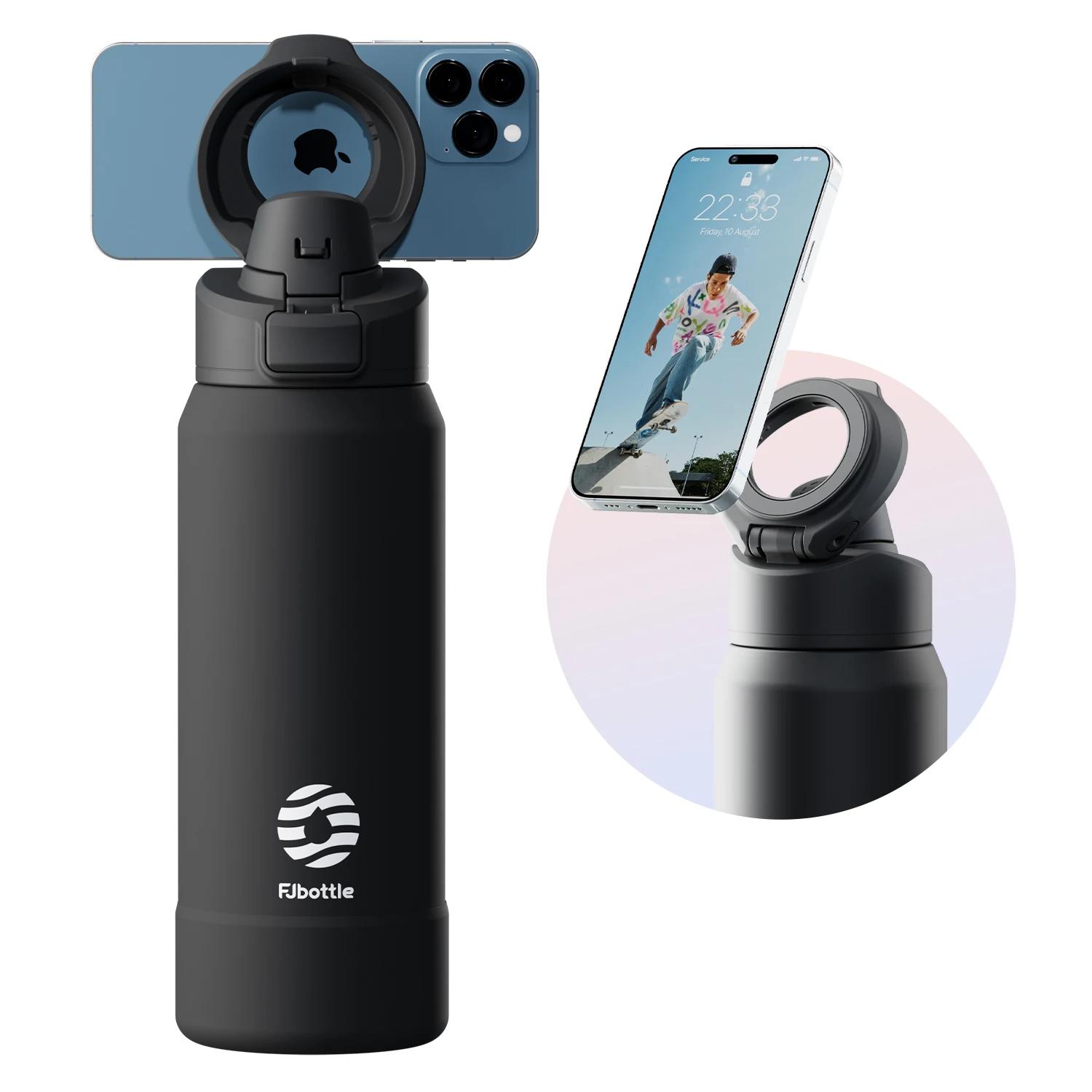 Bouteille isotherme magnétique Fjbottle en acier inoxydable, gourde de sport avec support magnétique