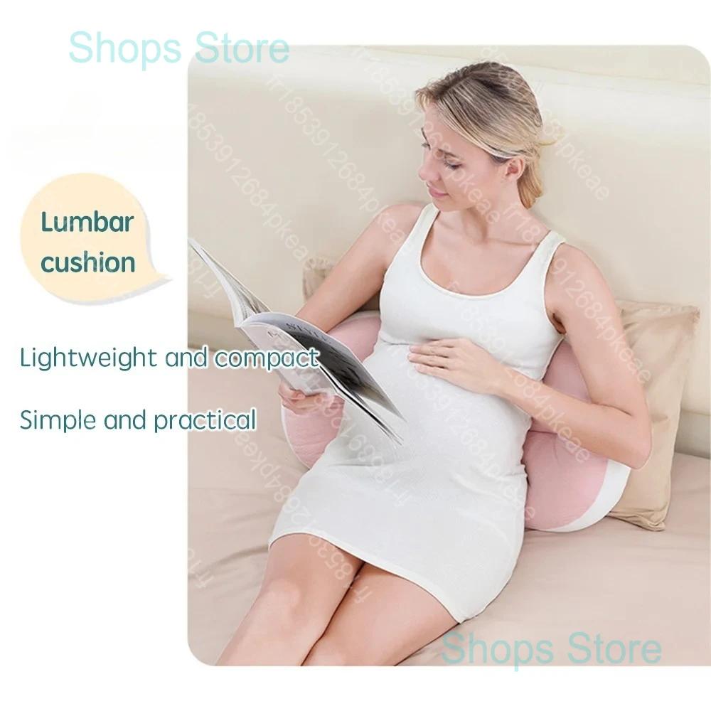 Oreiller de grossesse avec 1 oreiller auxiliaire gratuit, oreiller de soutien lombaire en coton pour