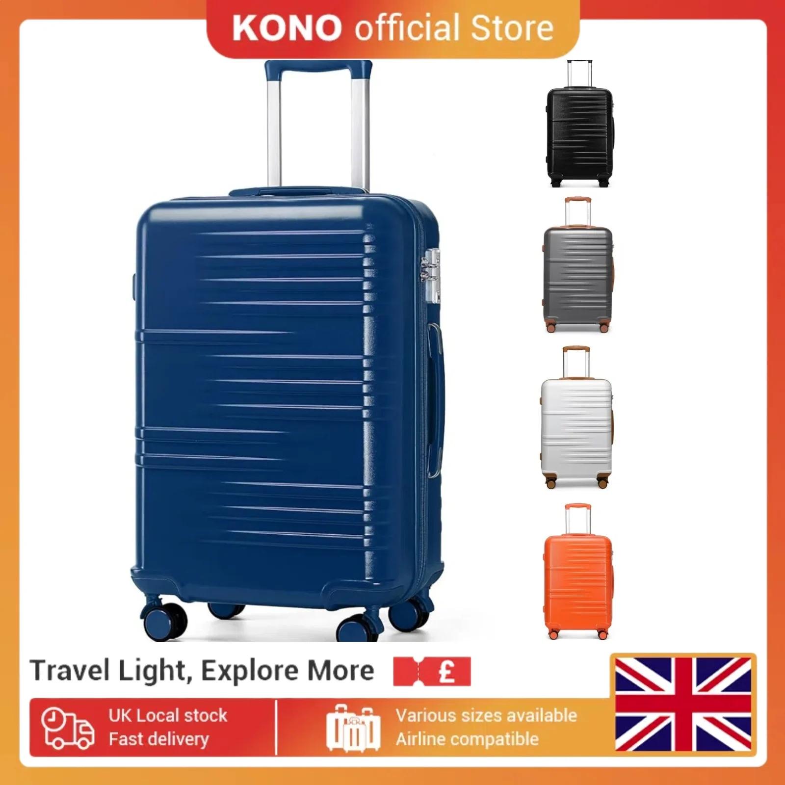 Valise de cabine rigide en PC léger, valise de voyage britannique, 4 roues tournantes, valise à main