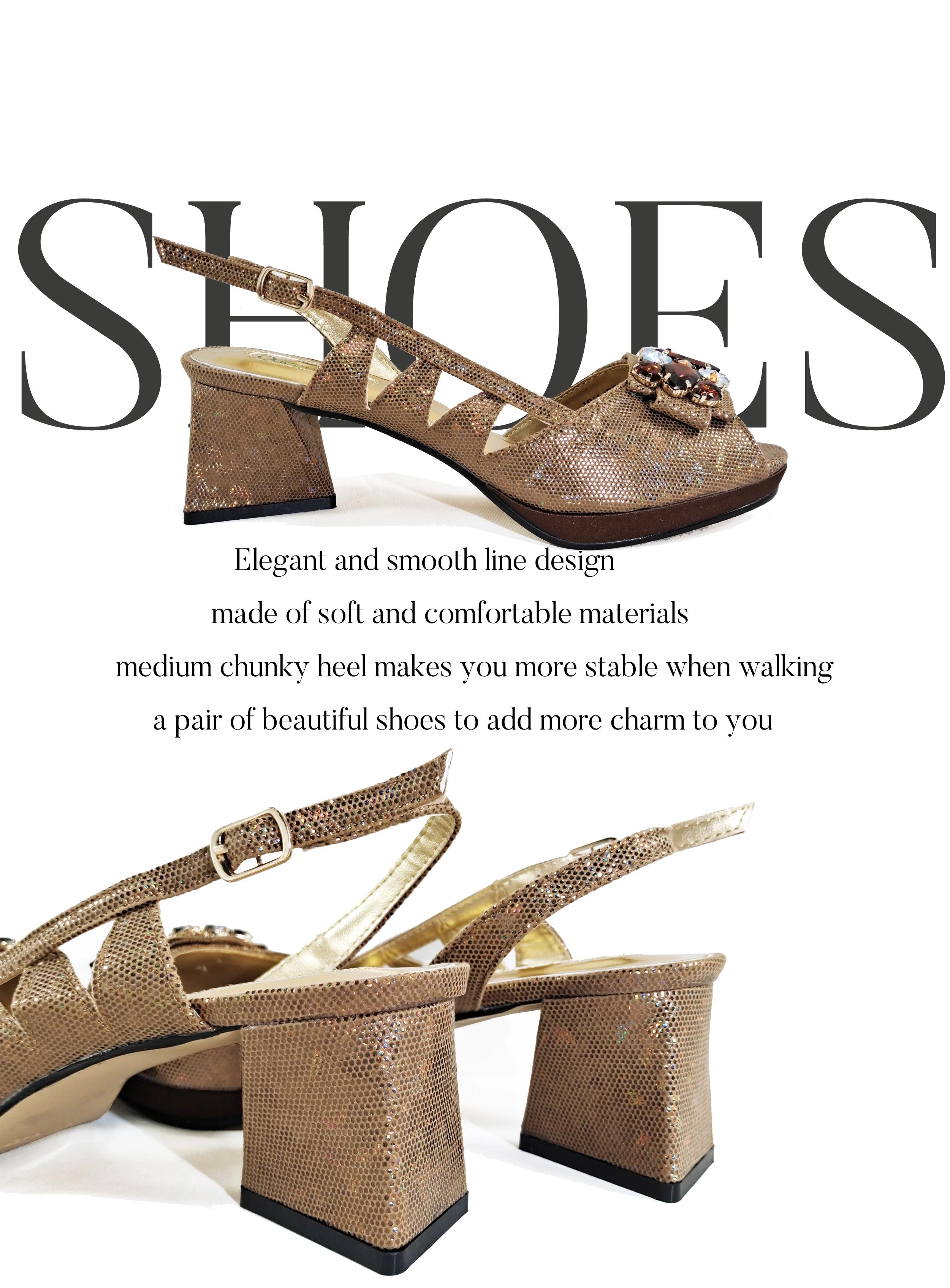 Ensemble chaussures et sac assortis pour femmes Queena Yan, nouveau design italien, tissus synthétiq