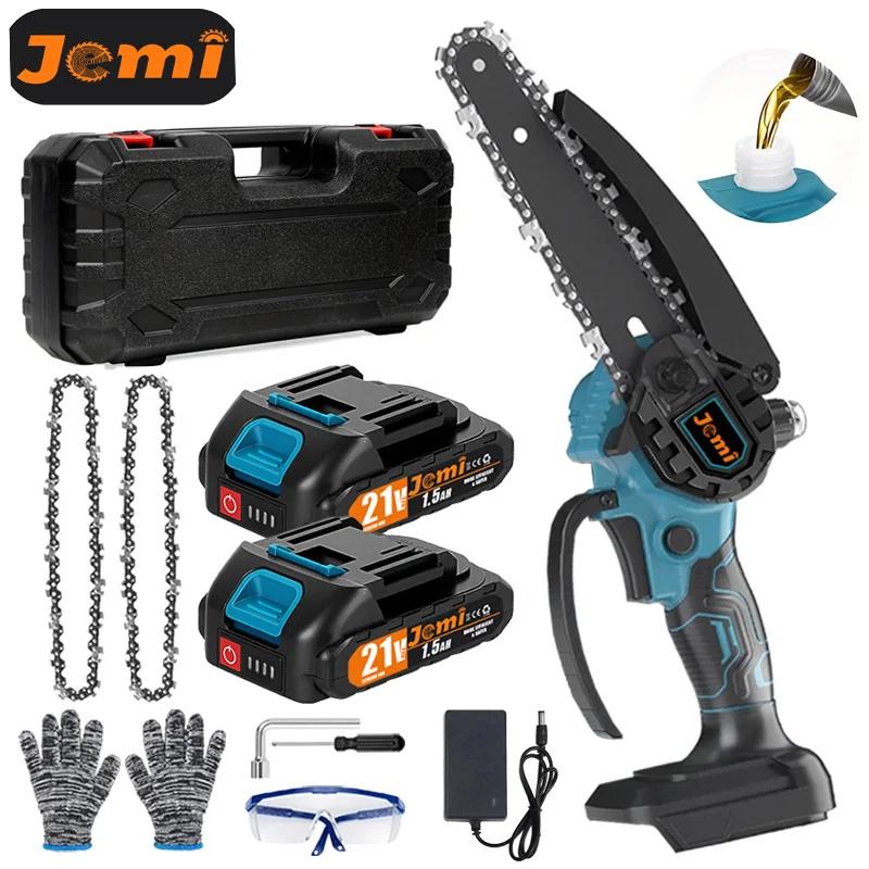 Jemi Tool Scie à chaîne électrique rechargeable sans fil portable de 6 pouces avec deux batteries, c
