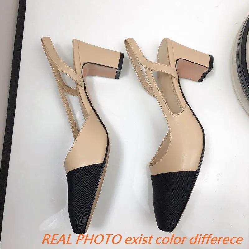 Escarpins en cuir à talons hauts pour femmes, chaussures à bride arrière, optique, couleurs mélangée