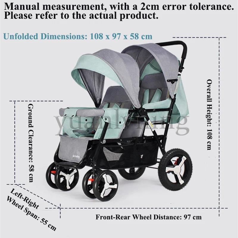 Poussette Double pour bébé Tandem, sièges avant et arrière, légère et pliable, système de voyage inc