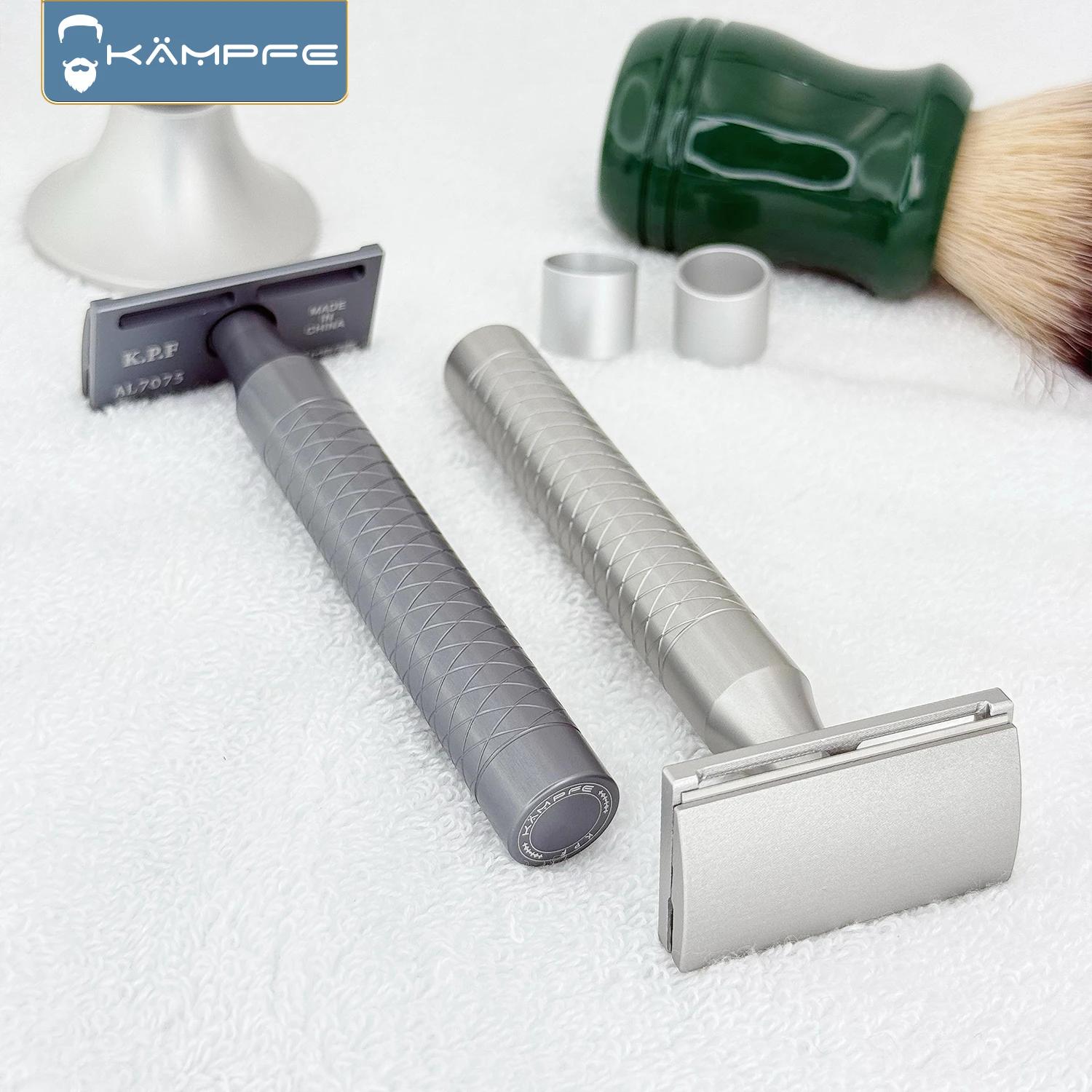 Rasoir de sécurité KAMPFE CNC en alliage d'aluminium usiné avec précision, rasoir agressif simple fa