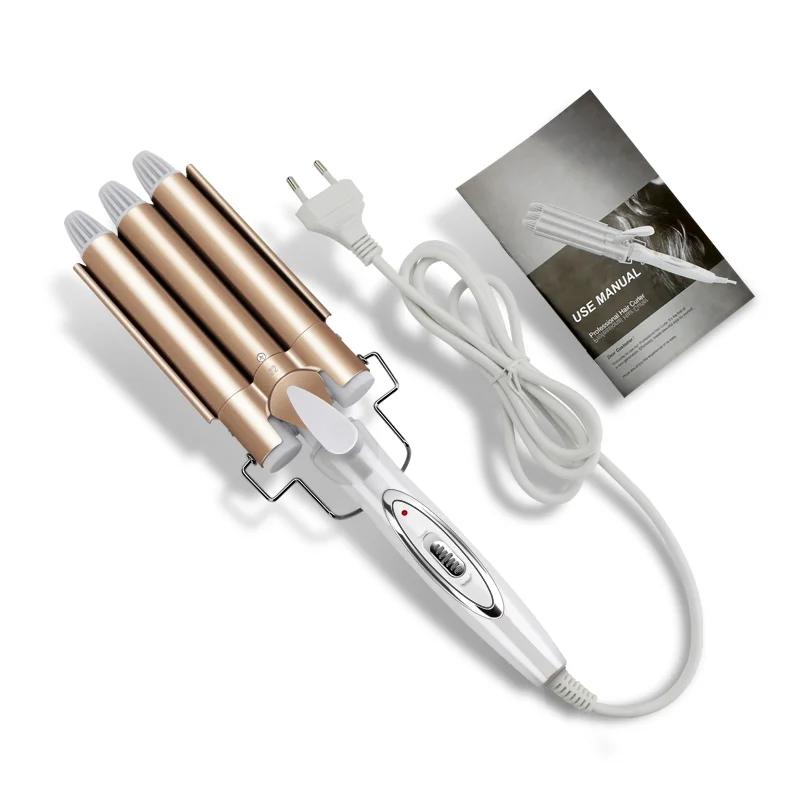 Outils professionnels pour cheveux fer à friser en céramique Triple baril coiffeur cheveux Waver out