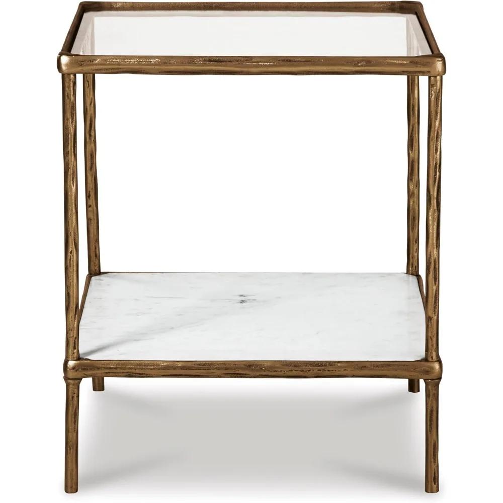 Table d'appoint contemporaine, finition laiton antique 21"P x 21"L x 25"H 53 livres