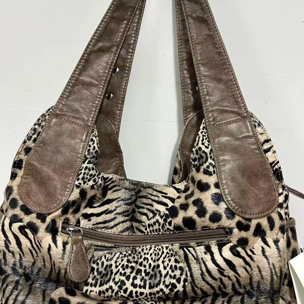 Sac à main pour femme Angel Kiss, grand sac à bandoulière pour femme, imprimé léopard, sac fourre-to