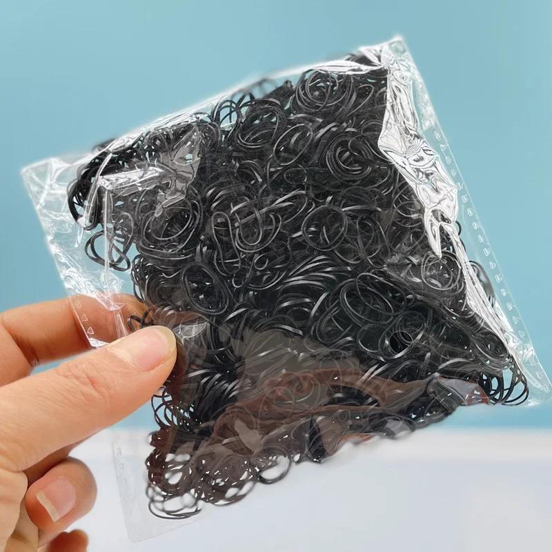 1000 pièces bandes de cheveux jetables colorées filles élastique en caoutchouc enfants élastique pou