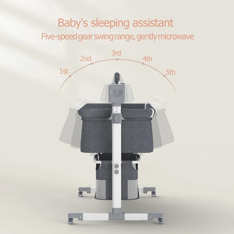 Berceau électrique, berceau et lit bébé pour nouveau-nés, berceau mobile, à bascule, intelligent et