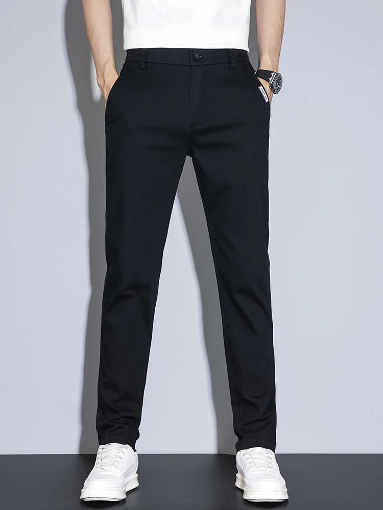 2025 nouveaux pantalons décontractés pour hommes printemps été mince affaires droites coton Stretch