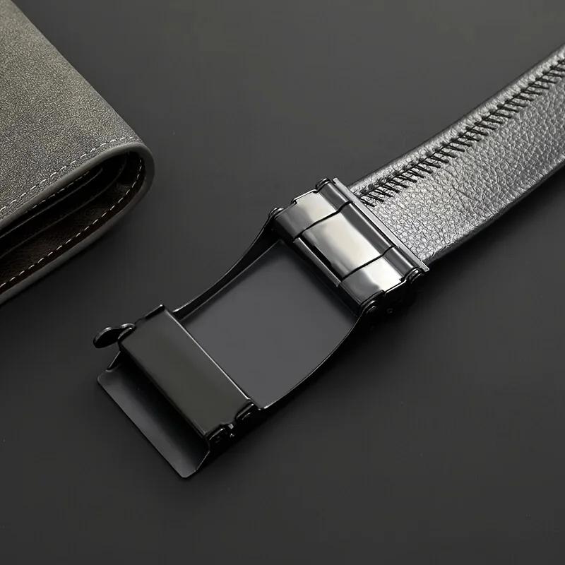 Ceinture en PU à boucle automatique pour hommes, de haute qualité, Simple, Business, décontractée, à