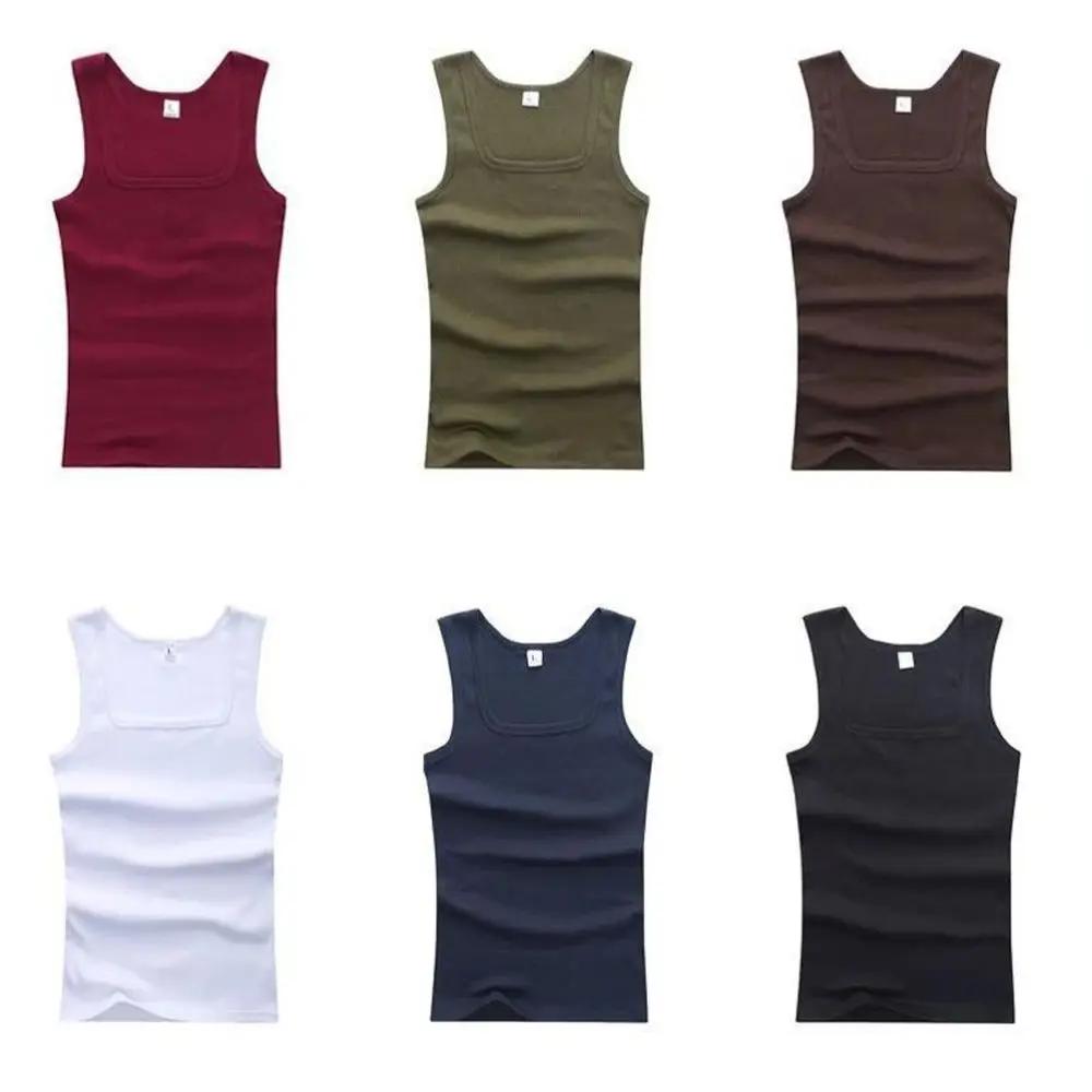 Offre spéciale été hommes vêtements femmes basique élastique débardeur pur coton sans manches hommes