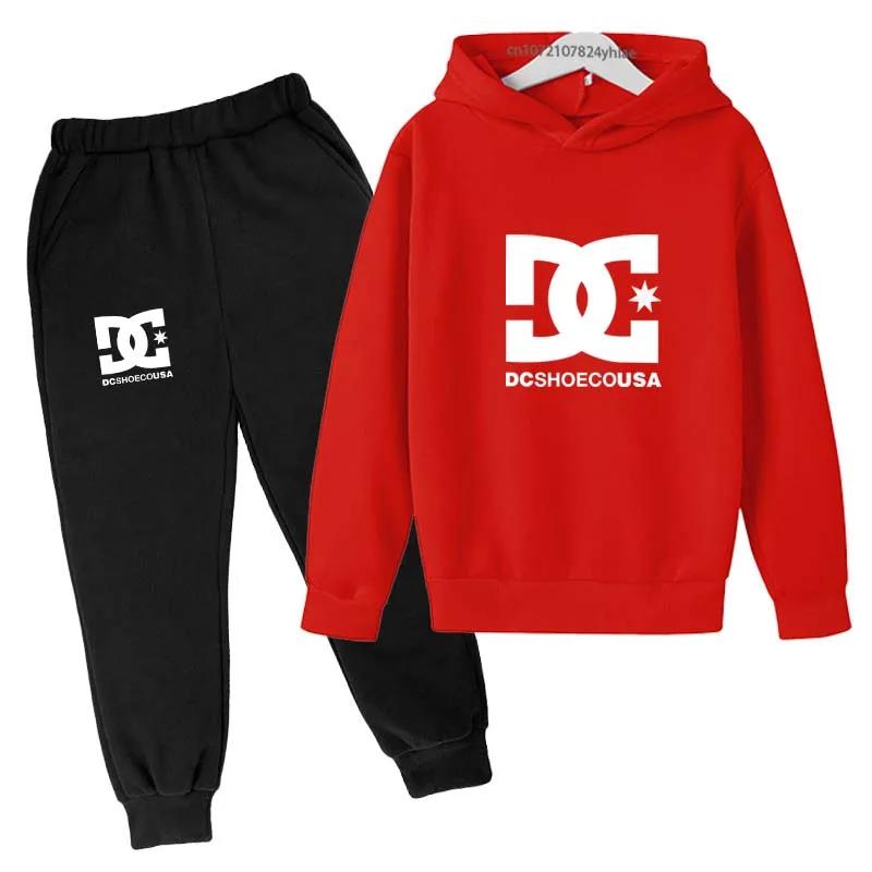 Ensemble sweat à capuche + pantalon 2 pièces pour enfants 2-13 ans - Tenue décontracté imprimé tendance